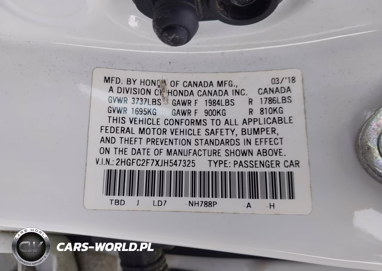 2018 Honda Civic Ex VIN:2HGFC2F7XJH547325 - 9