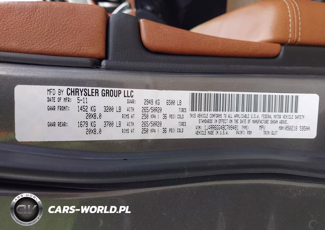 2011 Jeep Grand Cherokee Overland VIN:1J4RR6GG4BC709481 - 9