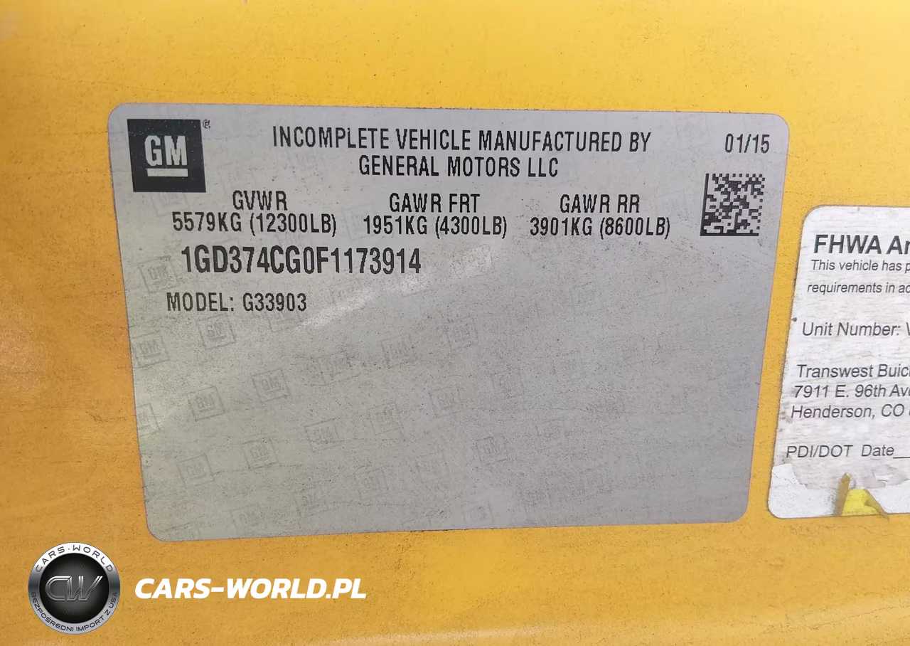 2015 GMC Savana Cutaway 3500 VIN:1GD374CG0F1173914 - 9
