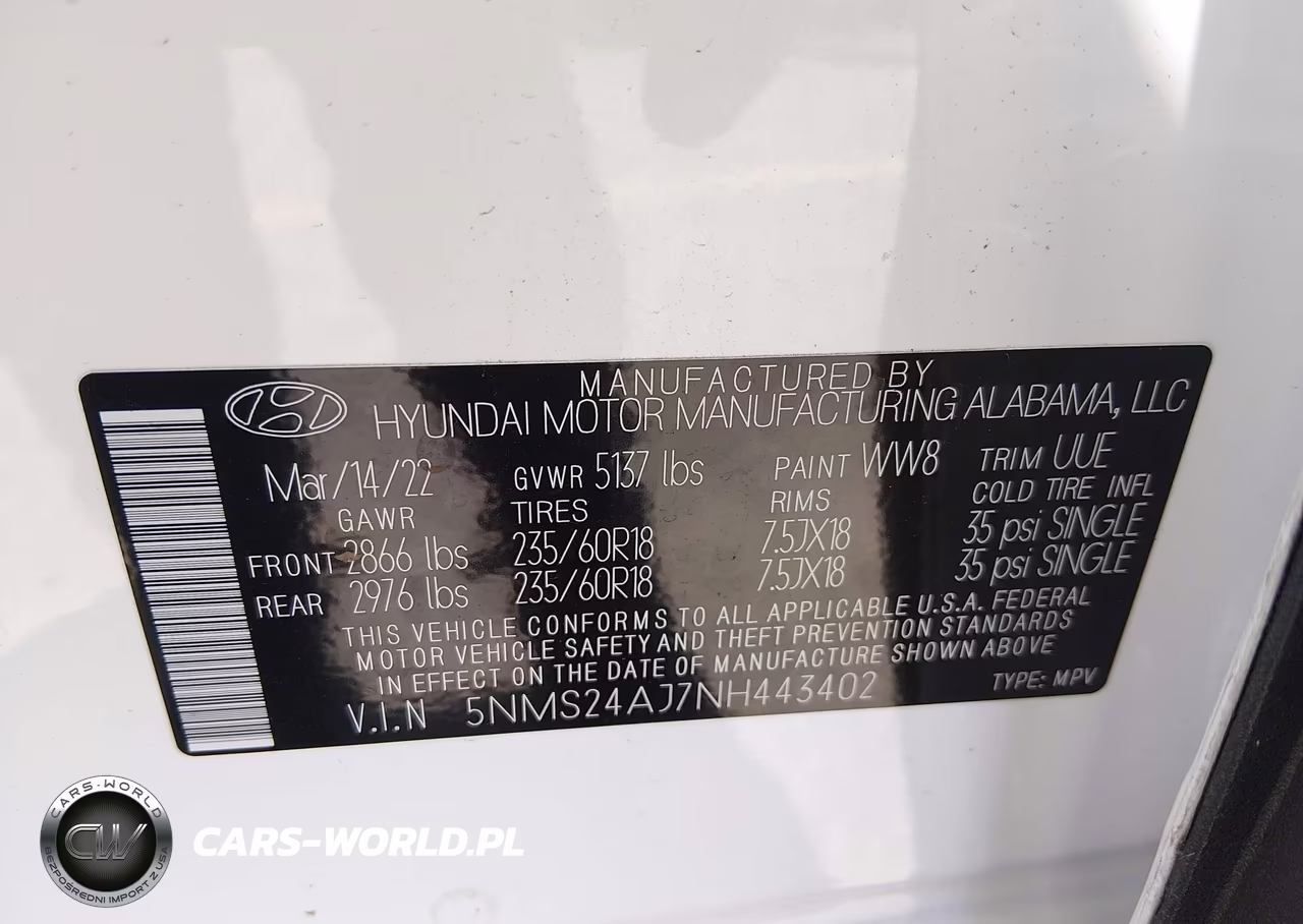 2022 Hyundai Santa Fe Sel VIN:5NMS24AJ7NH443402 - 9
