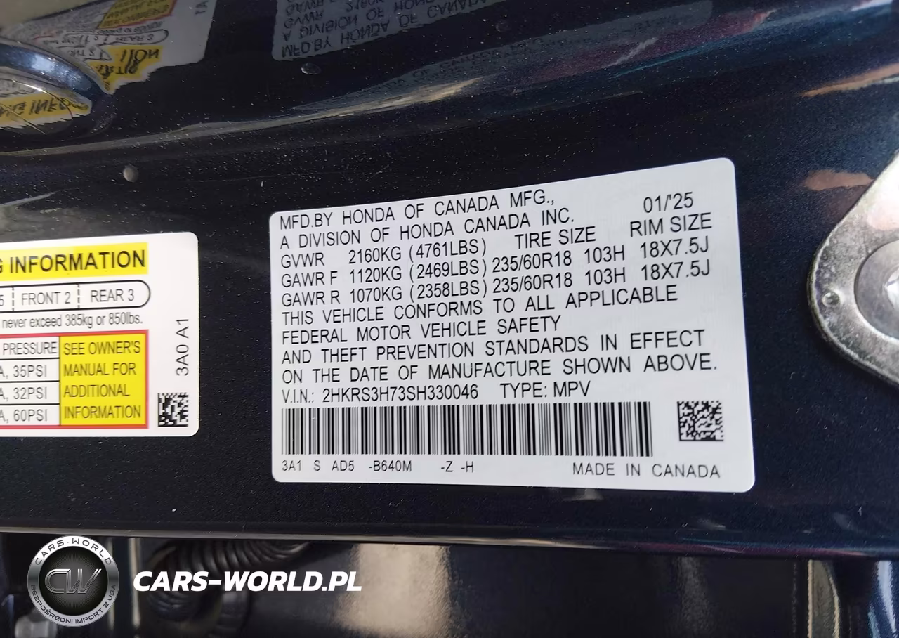 2025 Honda Cr-V Ex-L 2Wd VIN:2HKRS3H73SH330046 - 9