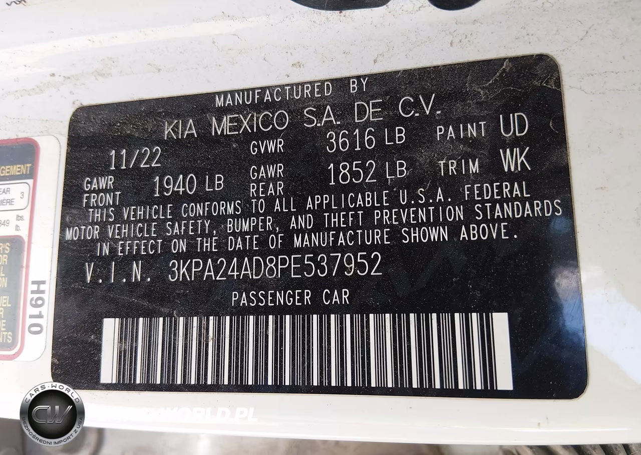 2023 Kia Rio Lx VIN:3KPA24AD8PE537952 - 9