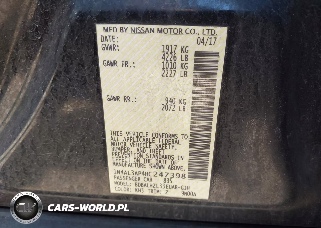 2017 Nissan Altima 2.5 Sr VIN:1N4AL3AP4HC247398 - 9