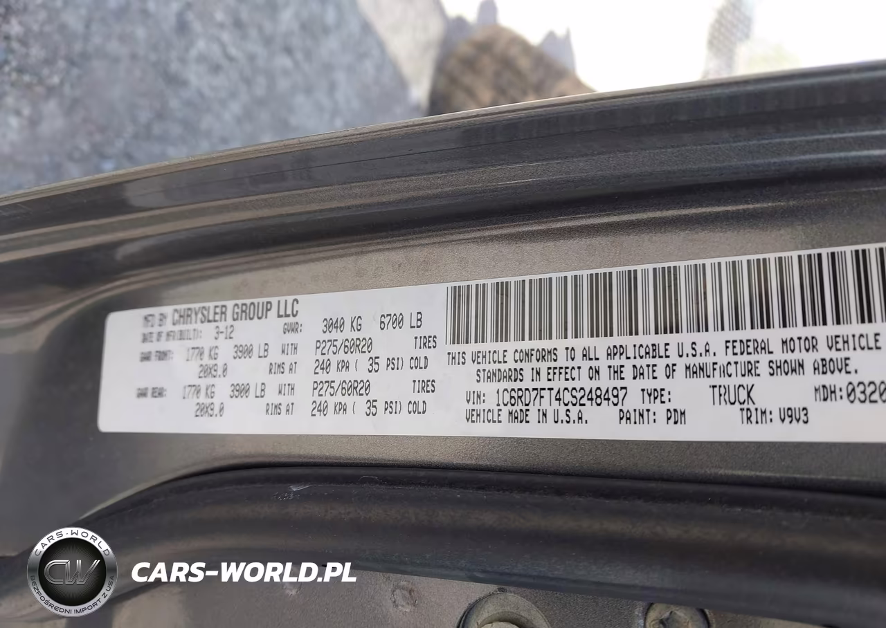 2012 Ram 1500 St VIN:1C6RD7FT4CS248497 - 9