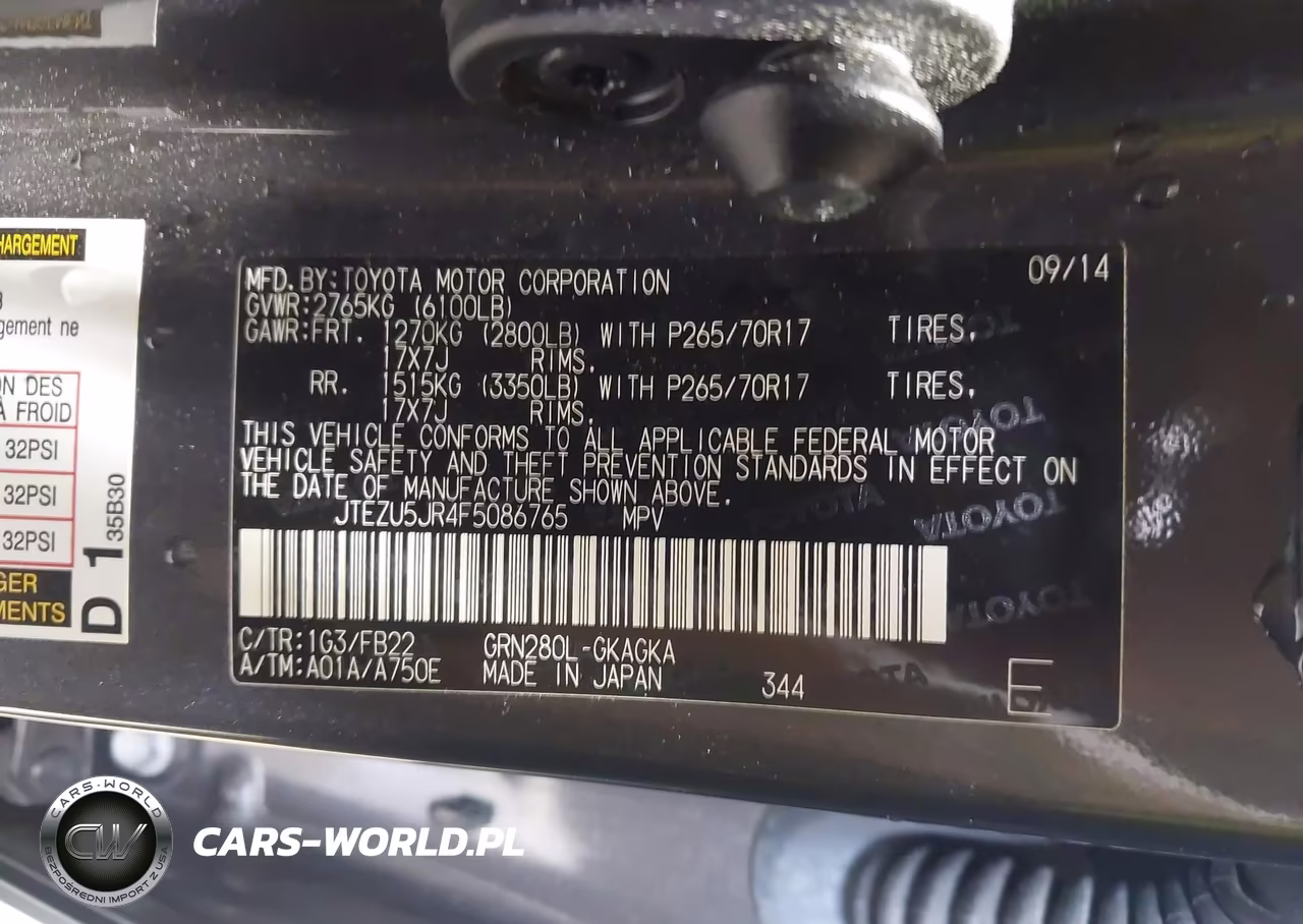 2015 Toyota 4Runner Sr5 VIN:JTEZU5JR4F5086765 - 9