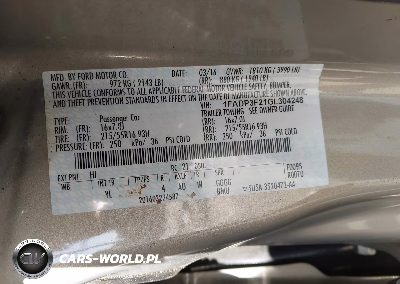 2016 Ford Focus Se VIN:1FADP3F21GL304248 - 9