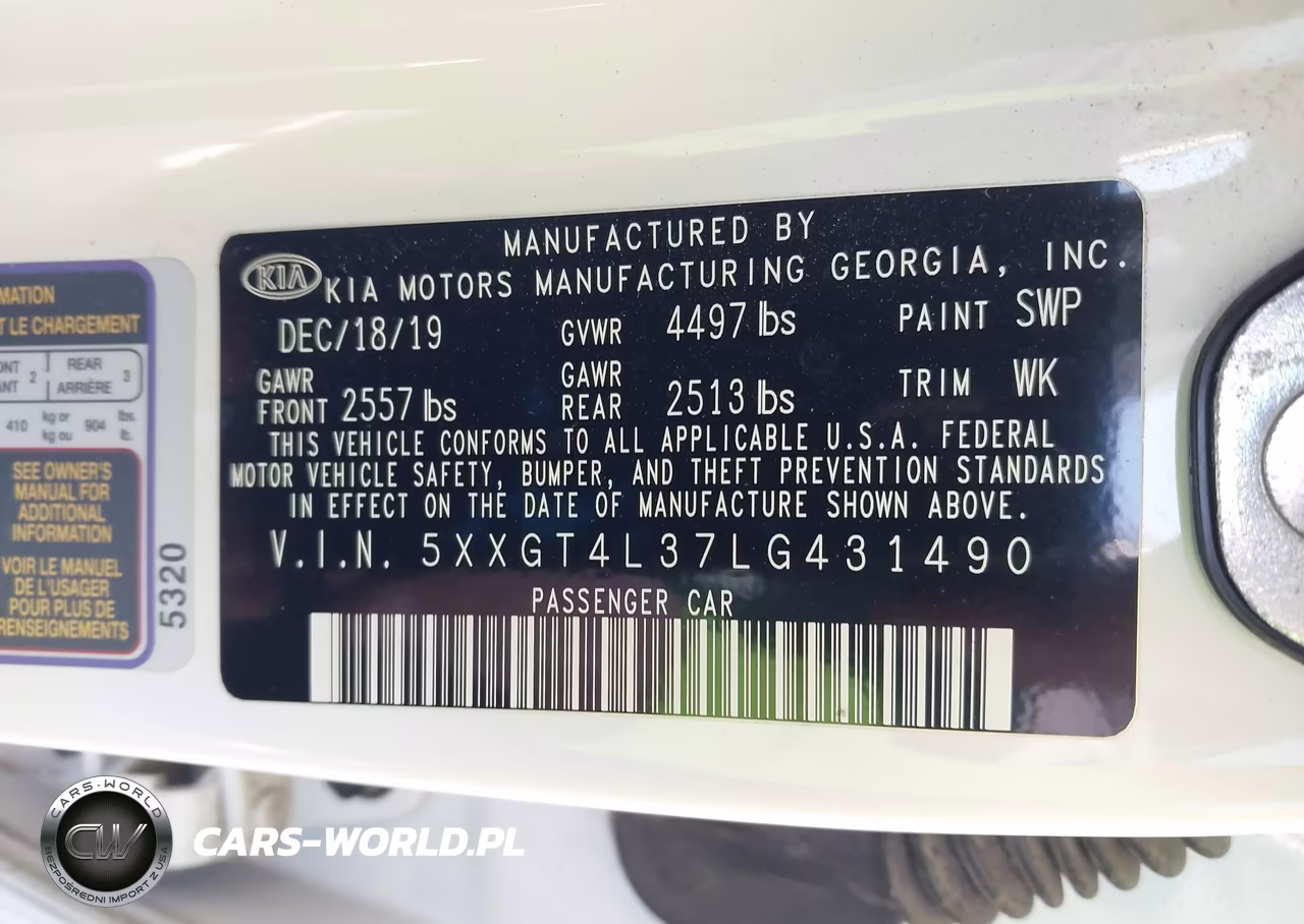 2020 Kia Optima Se VIN:5XXGT4L37LG431490 - 9