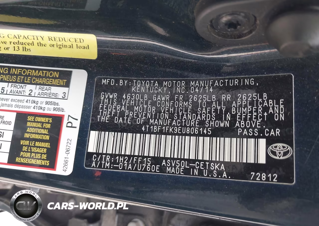 2014 Toyota Camry Se VIN:4T1BF1FK9EU806145 - 9