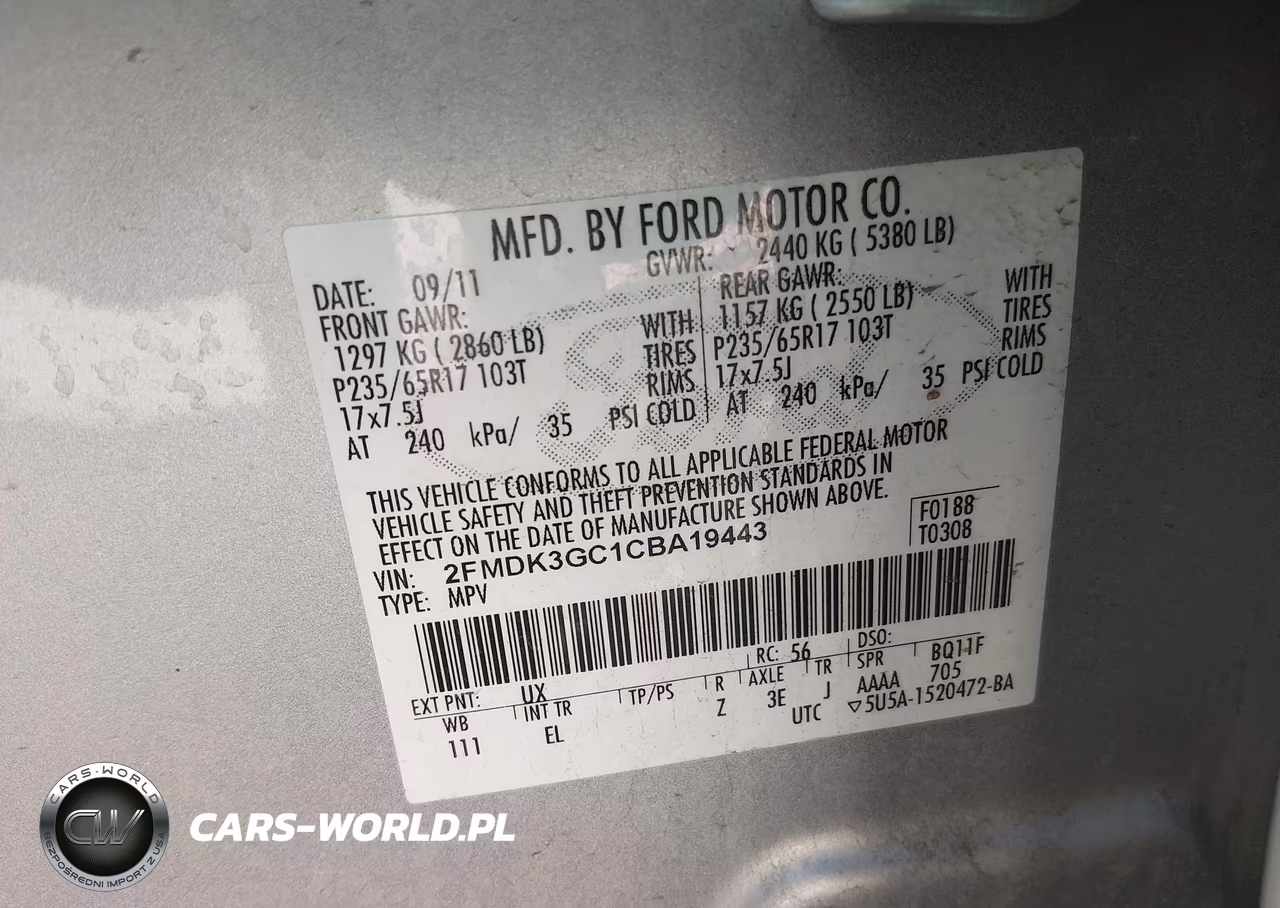 2012 Ford Edge Se VIN:2FMDK3GC1CBA19443 - 9