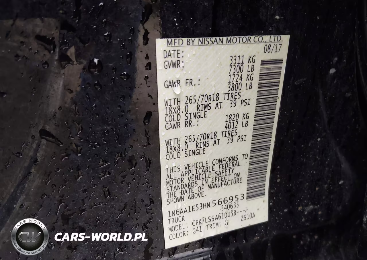 2017 Nissan Titan Sv VIN:1N6AA1E53HN566953 - 9