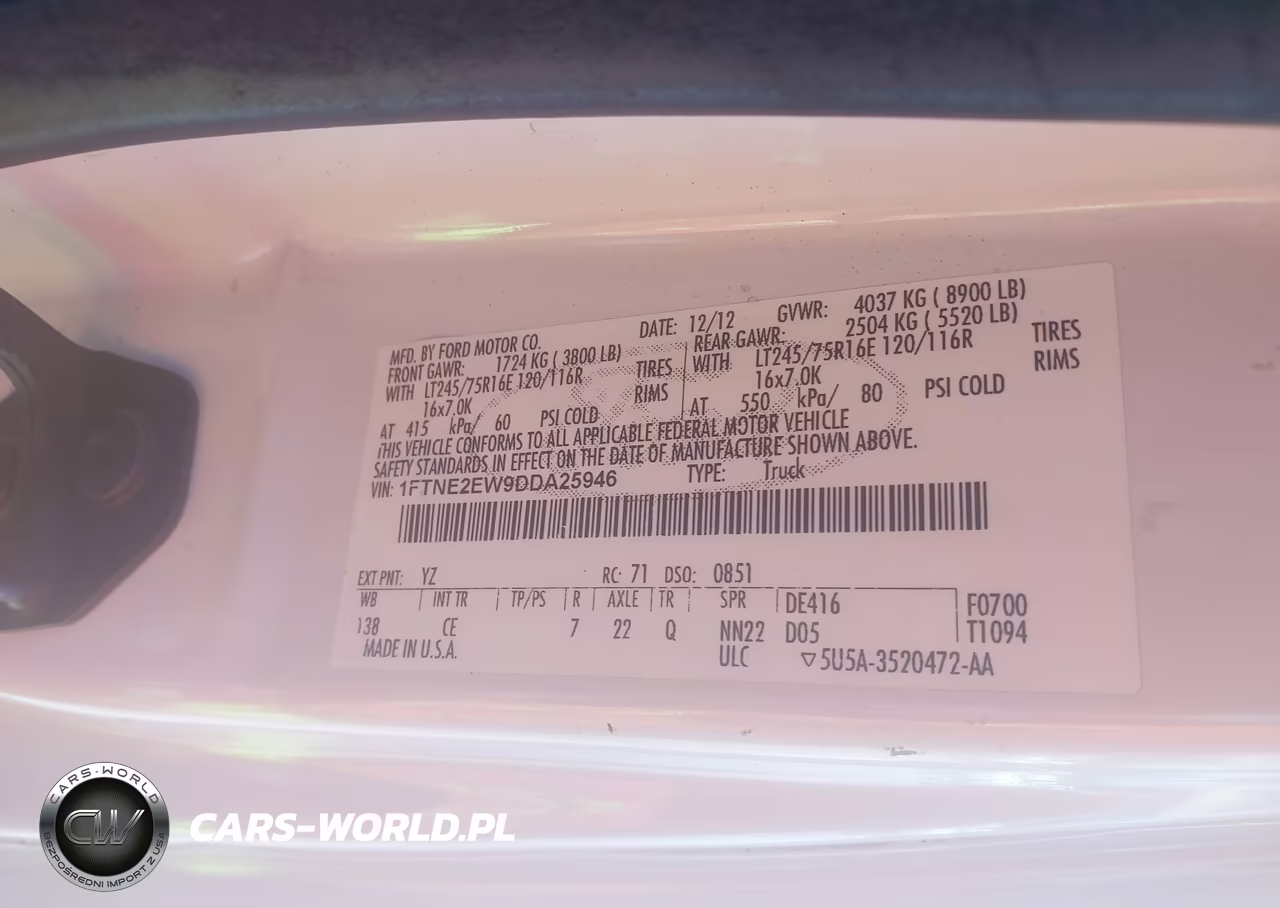 2013 Ford E-250 Commercial VIN:1FTNE2EW9DDA25946 - 9