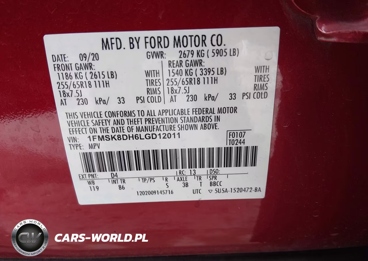 2020 Ford Explorer Xlt VIN:1FMSK8DH6LGD12011 - 9