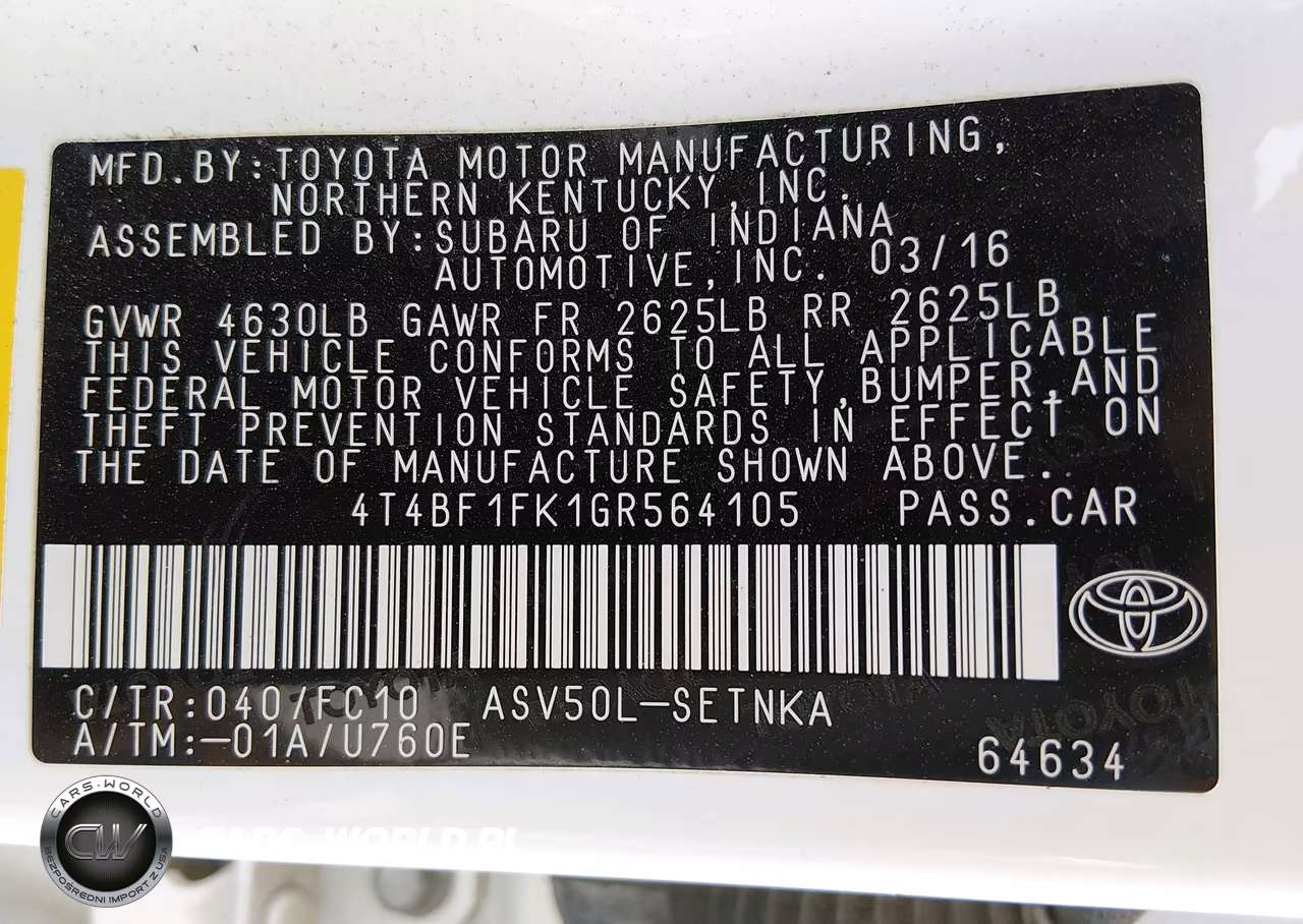 2016 Toyota Camry Le VIN:4T4BF1FK1GR564105 - 9