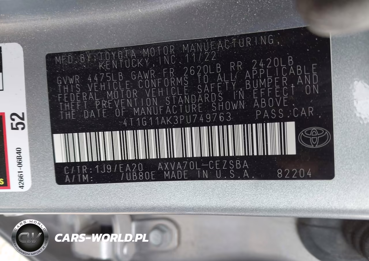 2023 Toyota Camry Se VIN:4T1G11AK3PU749763 - 9