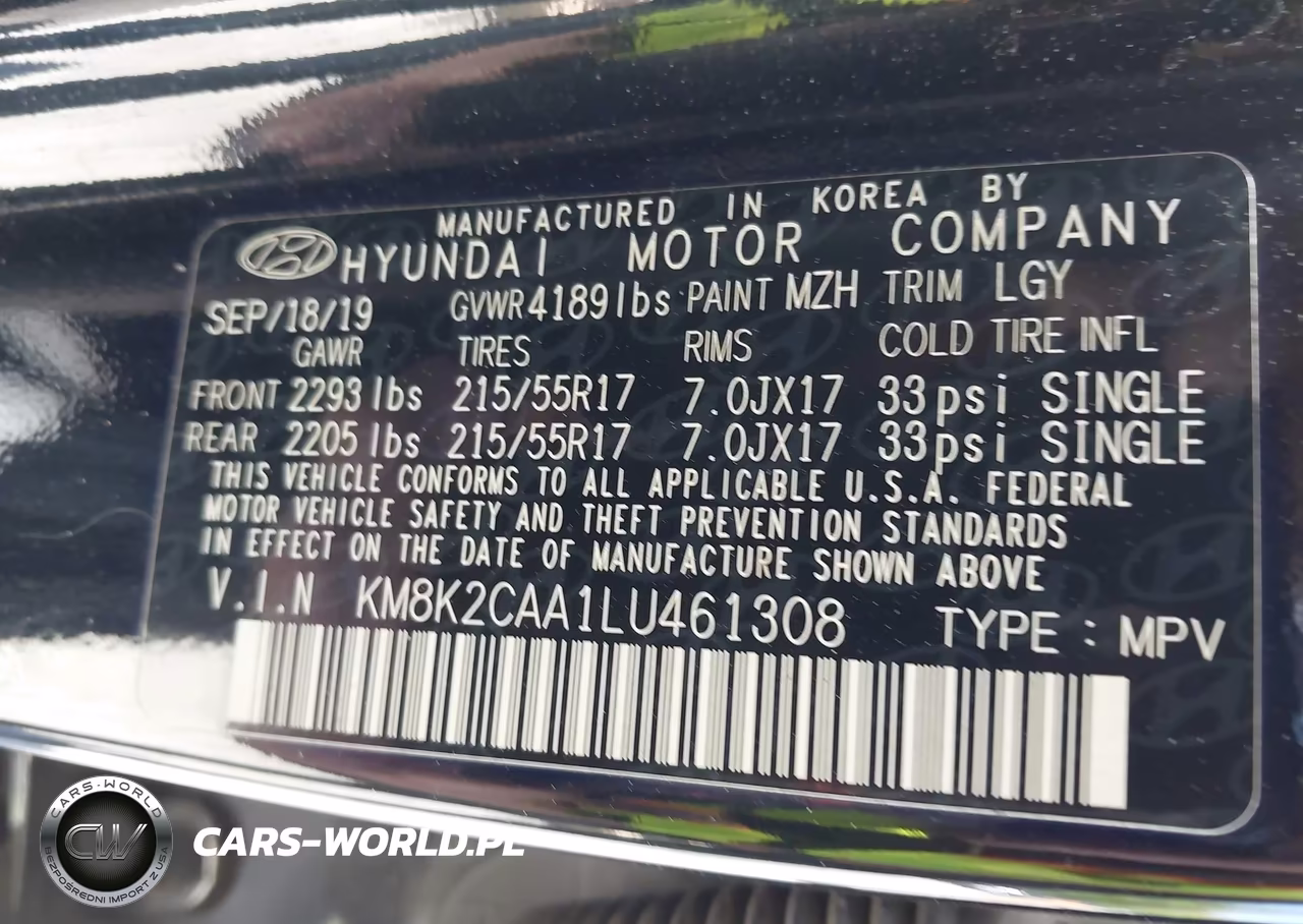 2020 Hyundai Kona Sel VIN:KM8K2CAA1LU461308 - 9