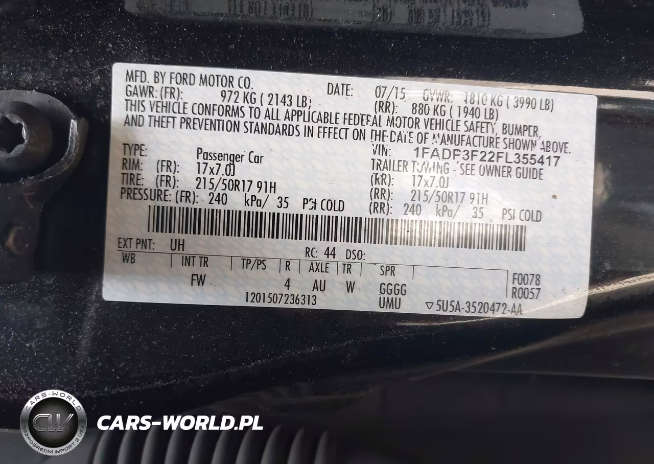 2015 Ford Focus Se VIN:1FADP3F22FL355417 - 9