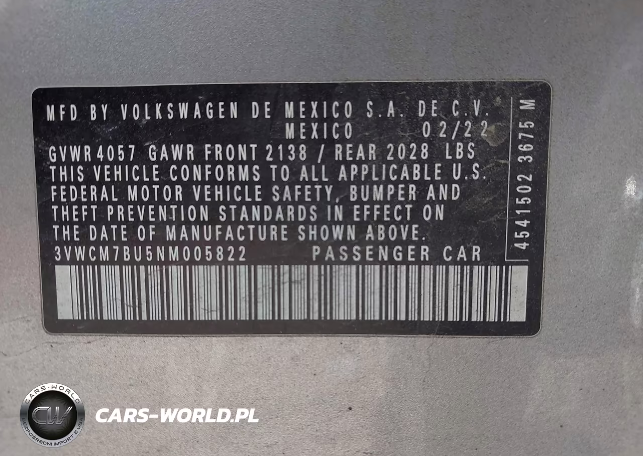 2022 Volkswagen Jetta 1.5T S VIN:3VWCM7BU5NM005822 - 9