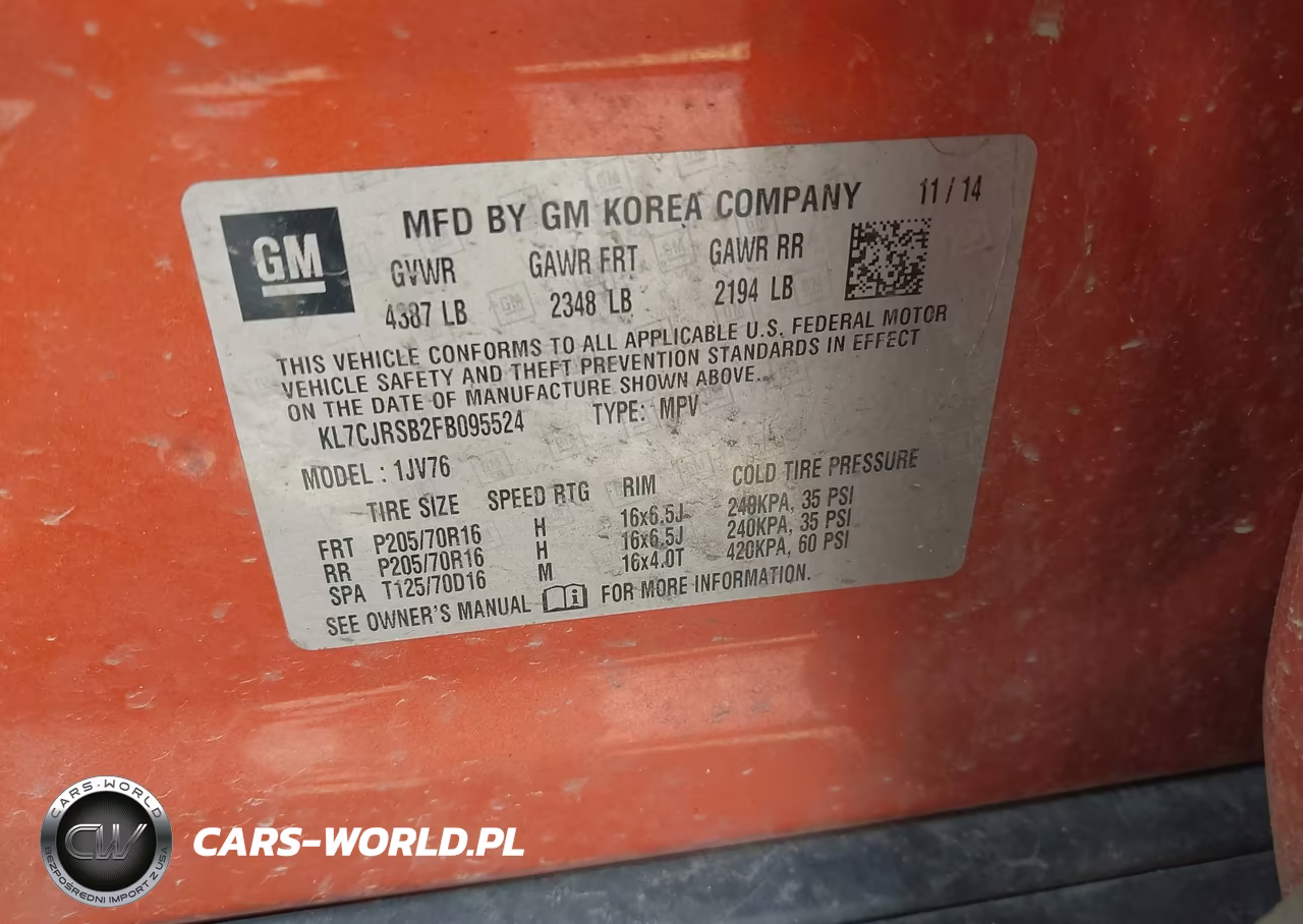 2015 Chevrolet Trax Lt VIN:KL7CJRSB2FB095524 - 9