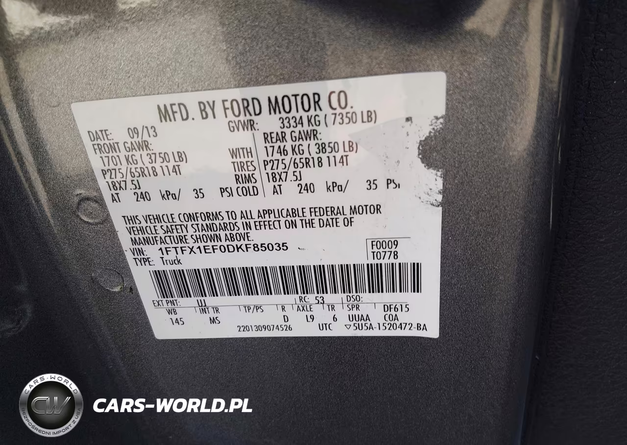 2013 Ford F-150 Xlt VIN:1FTFX1EF0DKF85035 - 9