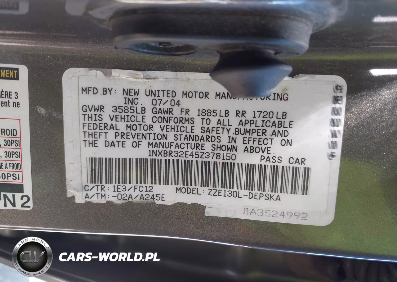 2005 Toyota Corolla S VIN:1NXBR32E45Z378150 - 9