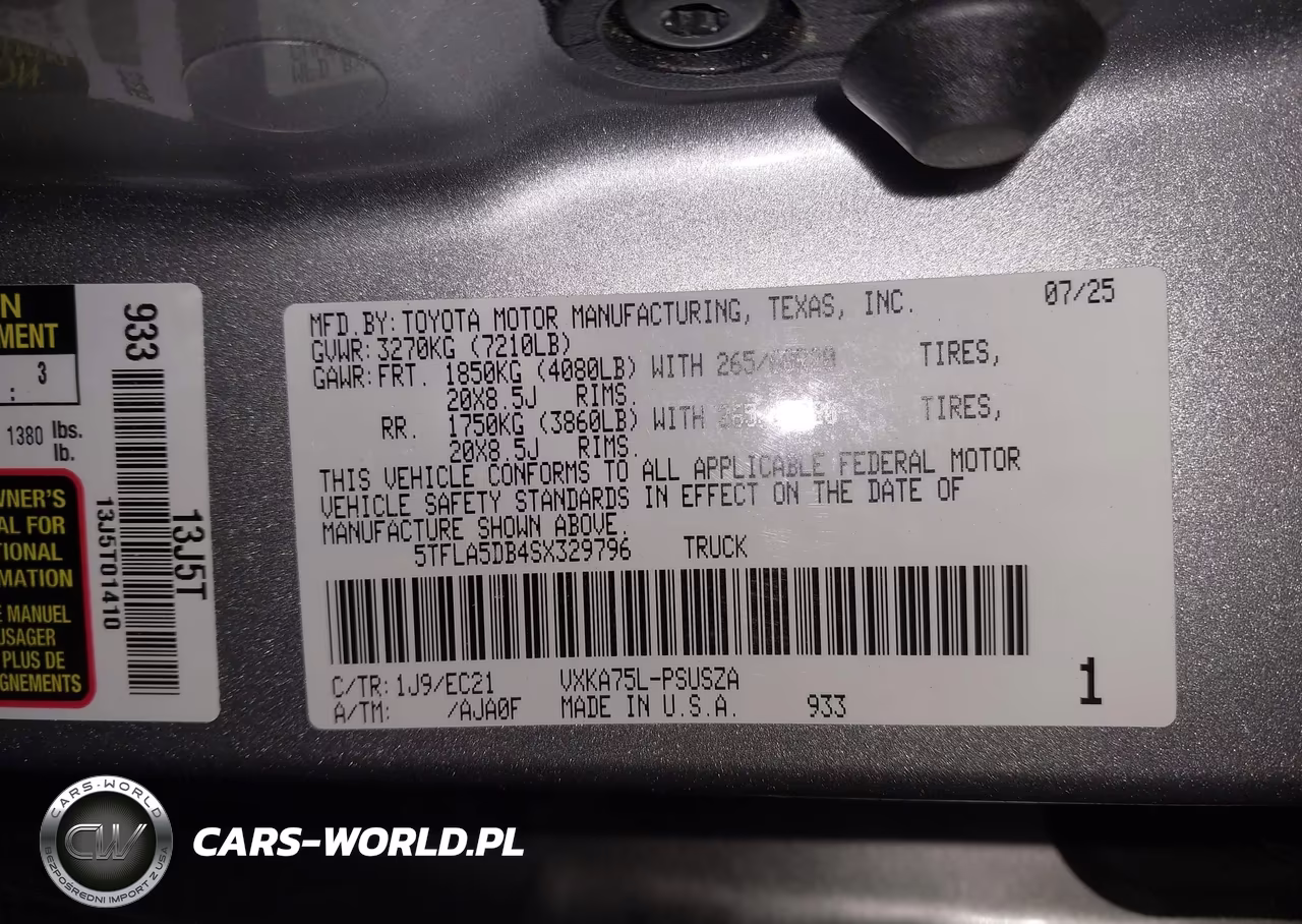 2025 Toyota Tundra Sr5 VIN:5TFLA5DB4SX329796 - 9