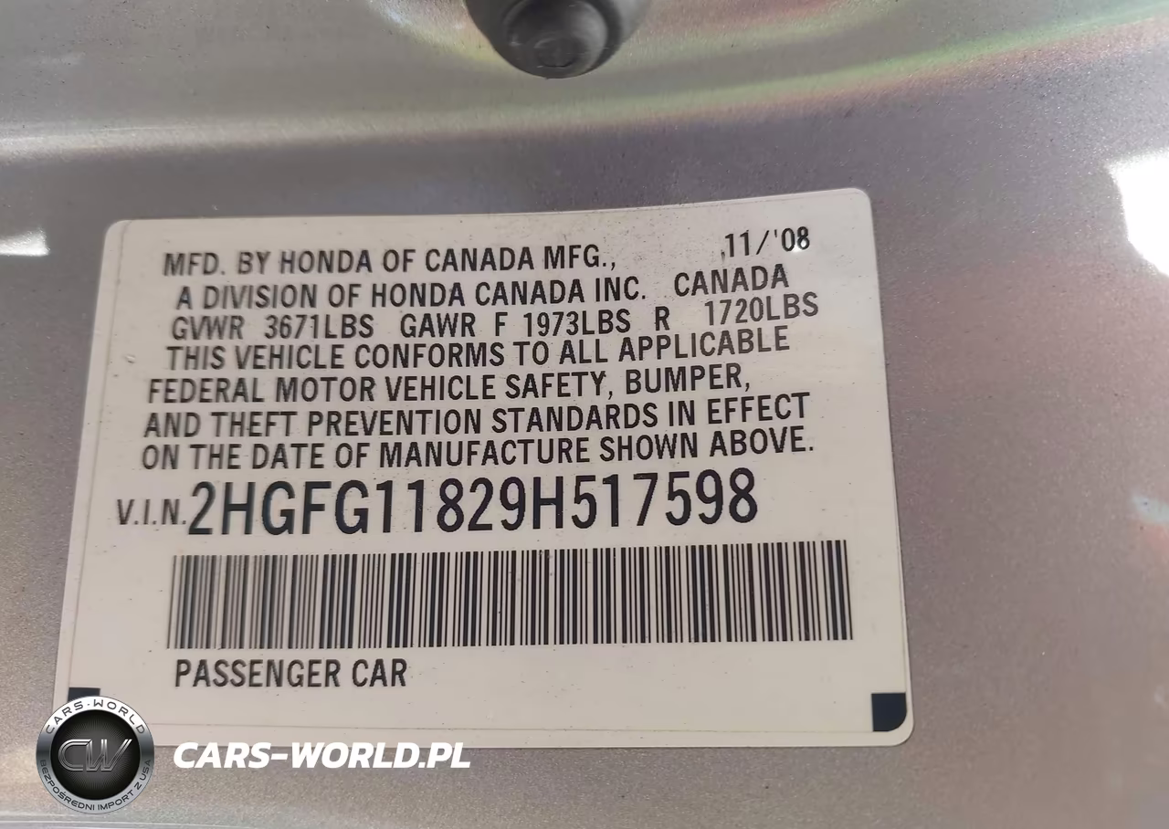 2009 Honda Civic Ex VIN:2HGFG11829H517598 - 9