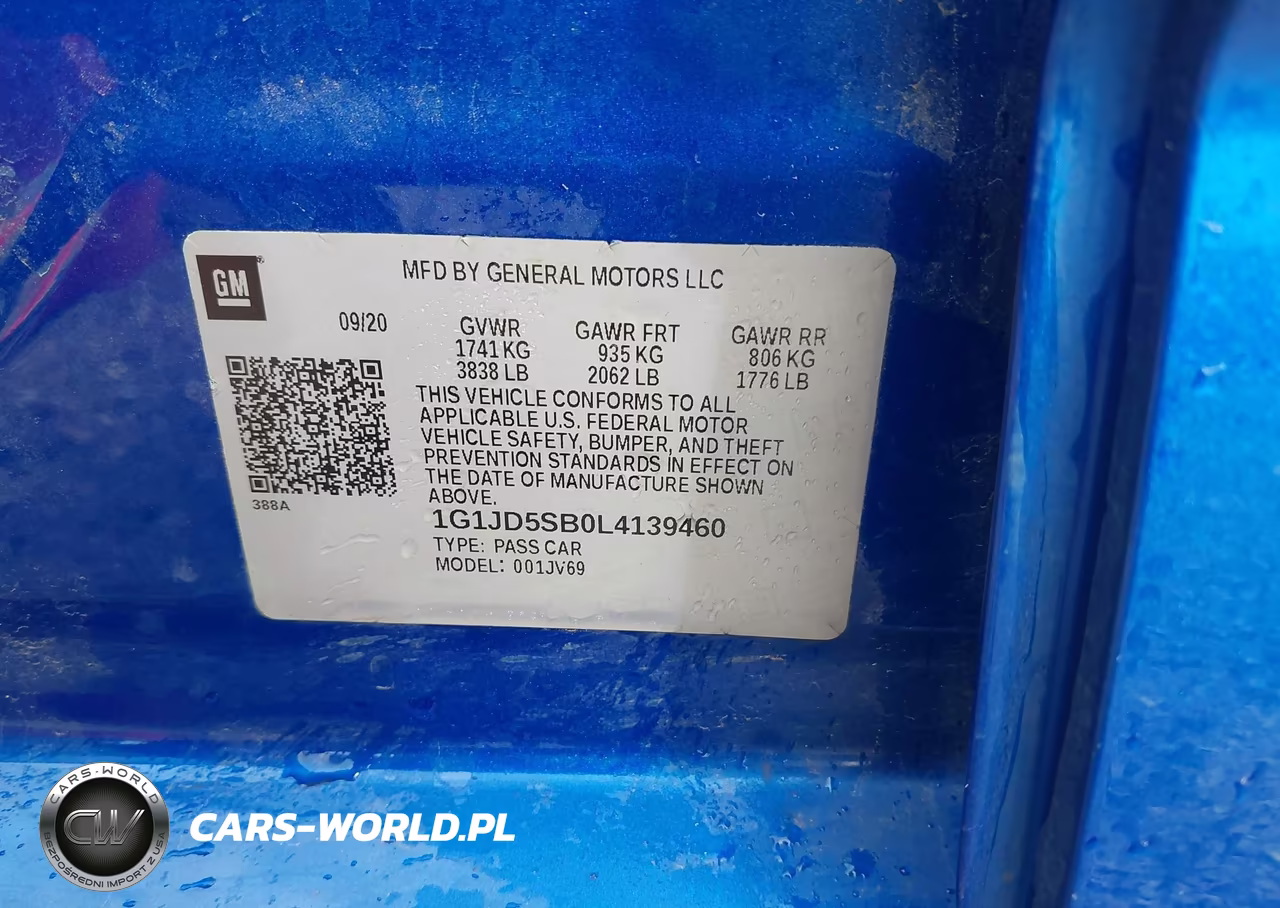 2020 Chevrolet Sonic Fwd Lt VIN:1G1JD5SB0L4139460 - 9