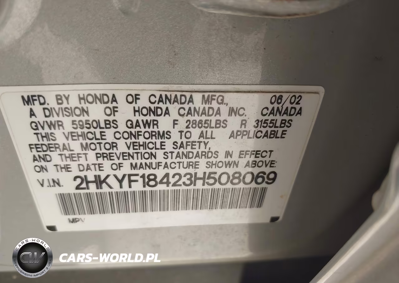 2003 Honda Pilot Ex VIN:2HKYF18423H508069 - 9