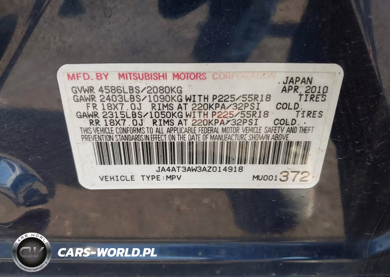 2010 Mitsubishi Outlander Se VIN:JA4AT3AW3AZ014918 - 9