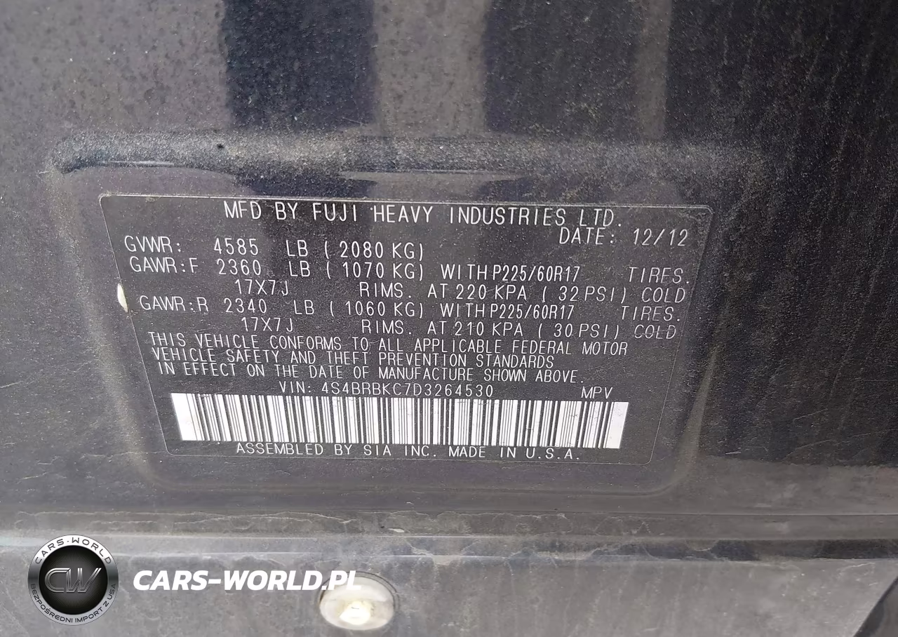 2013 Subaru Outback 2.5I Limited VIN:4S4BRBKC7D3264530 - 9