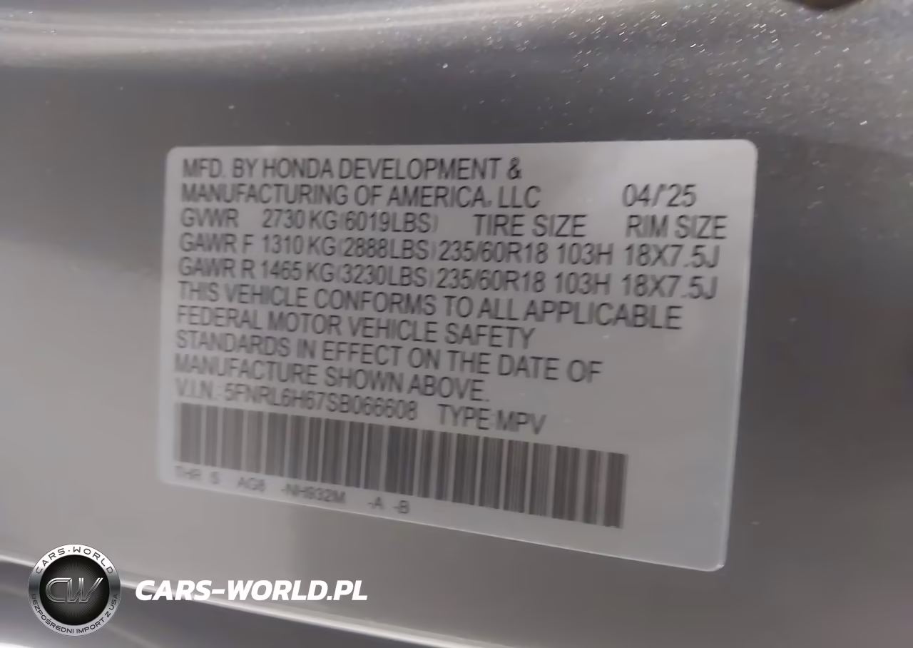 2025 Honda Odyssey Ex-L VIN:5FNRL6H67SB066608 - 9