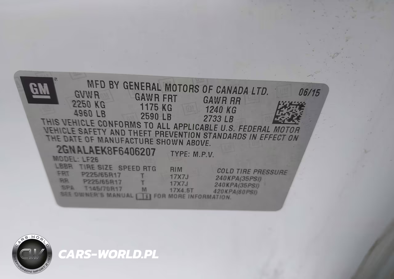 2015 Chevrolet Equinox Ls VIN:2GNALAEK8F6406207 - 9