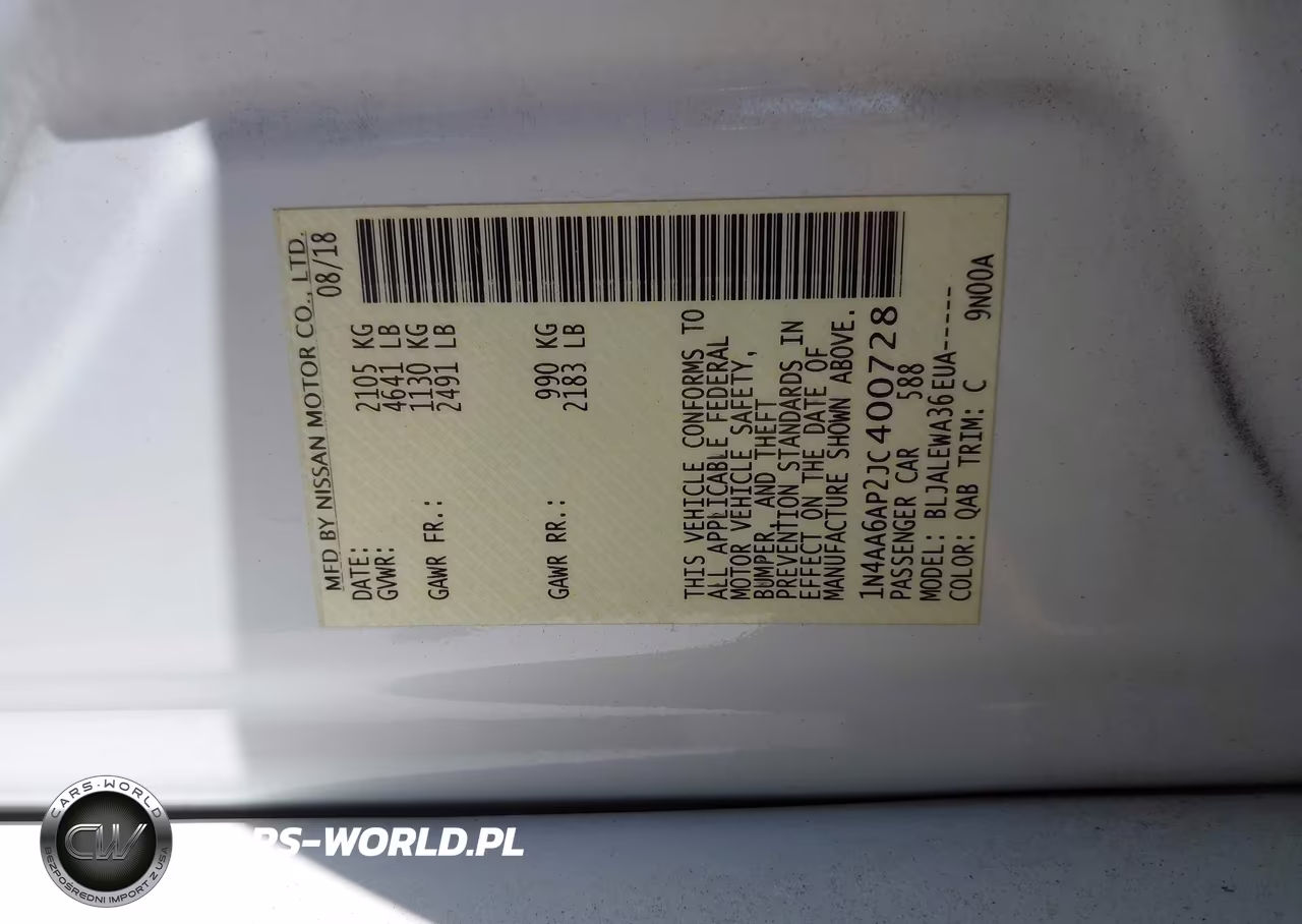 2018 Nissan Maxima 3.5 Sl VIN:1N4AA6AP2JC400728 - 9