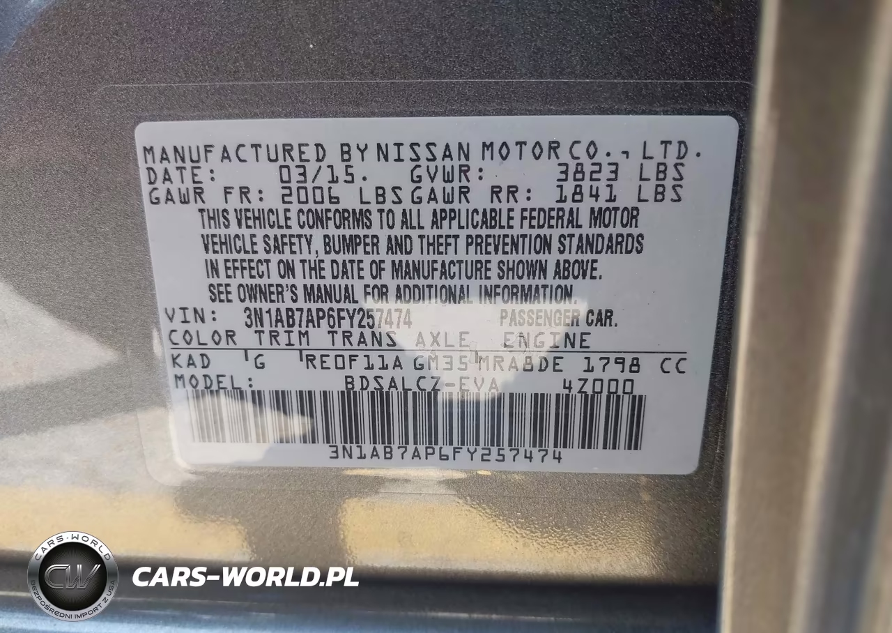 2015 Nissan Sentra S VIN:3N1AB7AP6FY257474 - 9