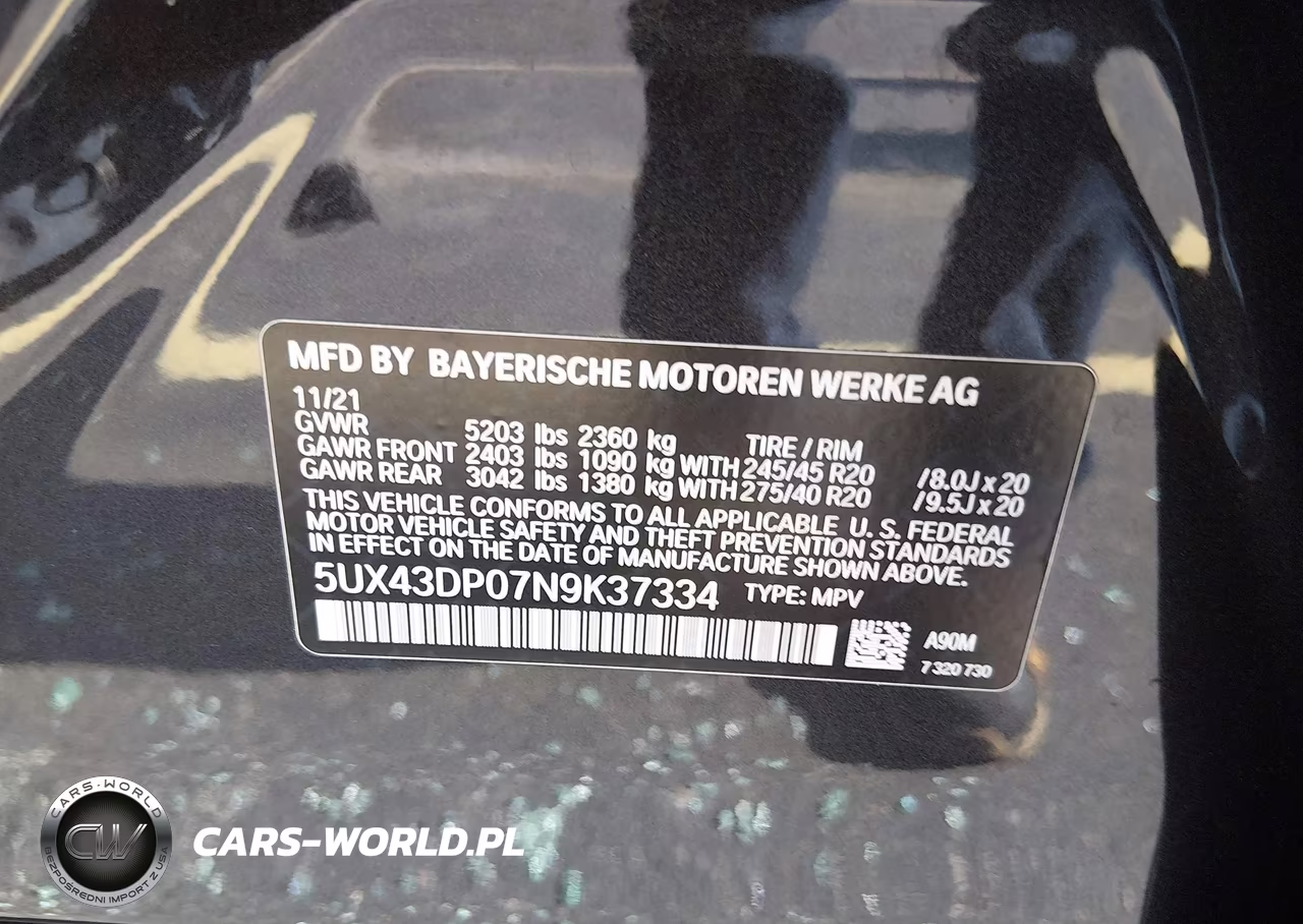 2022 BMW X3 Sdrive30I VIN:5UX43DP07N9K37334 - 9