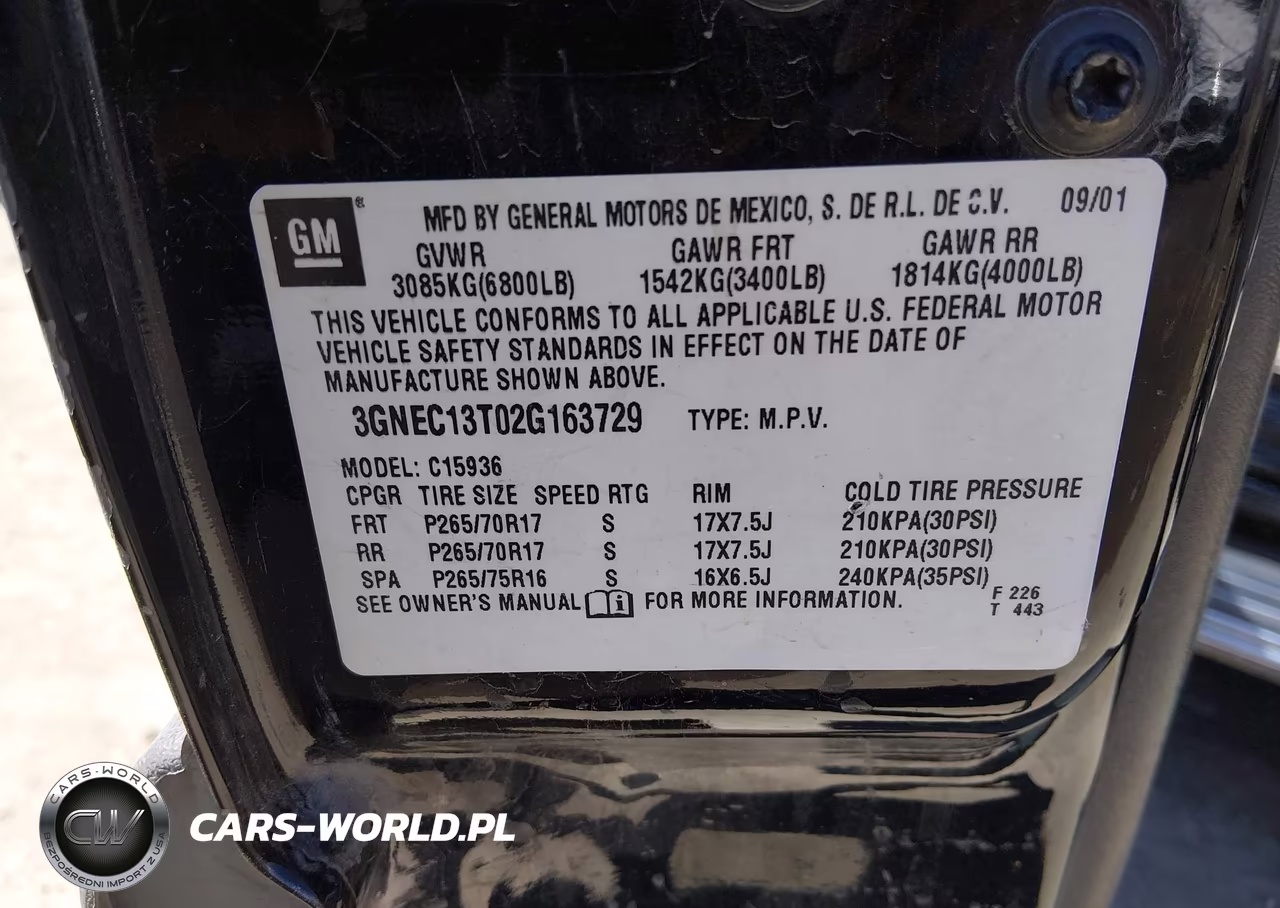 2002 Chevrolet Avalanche 1500 VIN:3GNEC13T02G163729 - 9