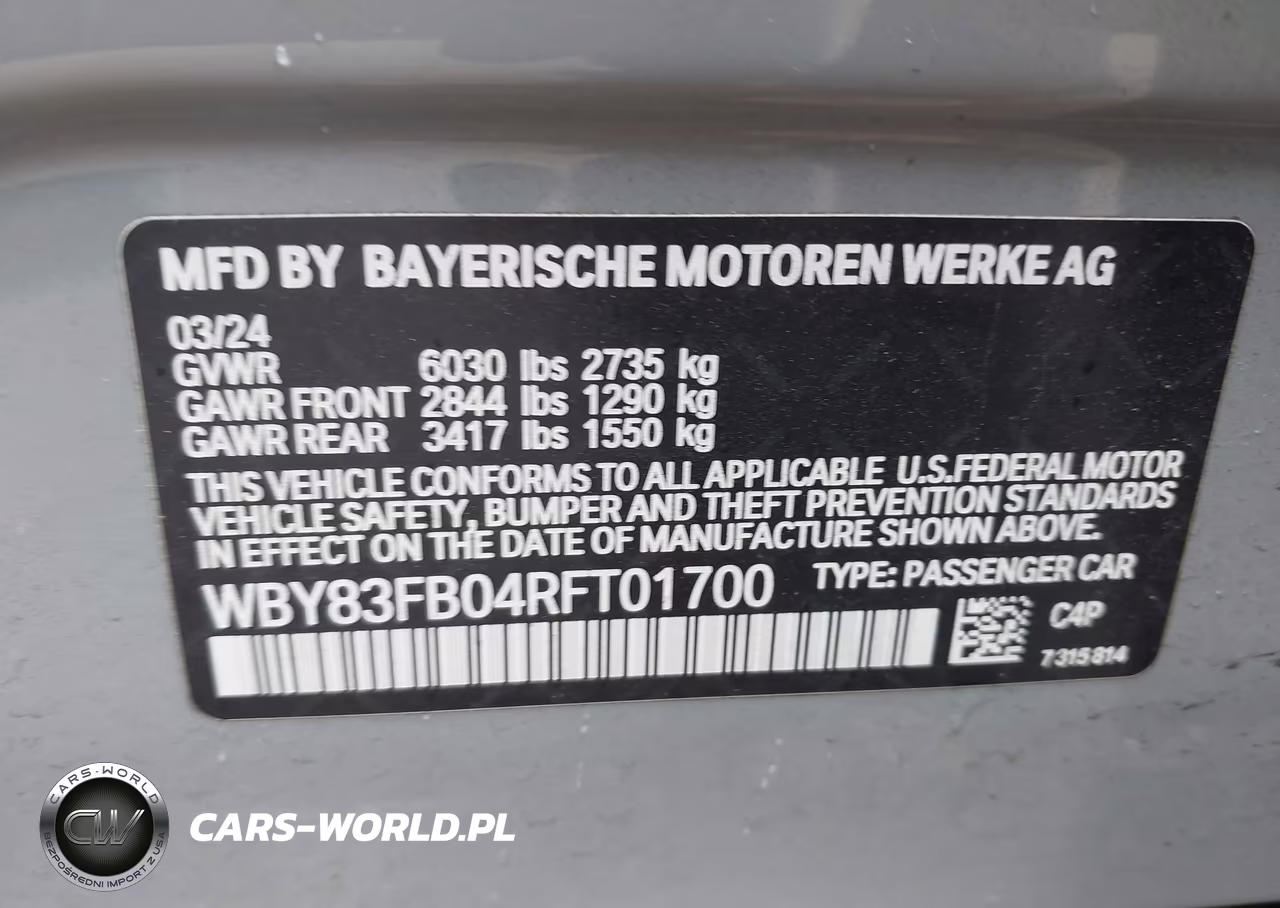 2024 BMW I4 Gran Coupe xDrive40 VIN:WBY83FB04RFT01700 - 9