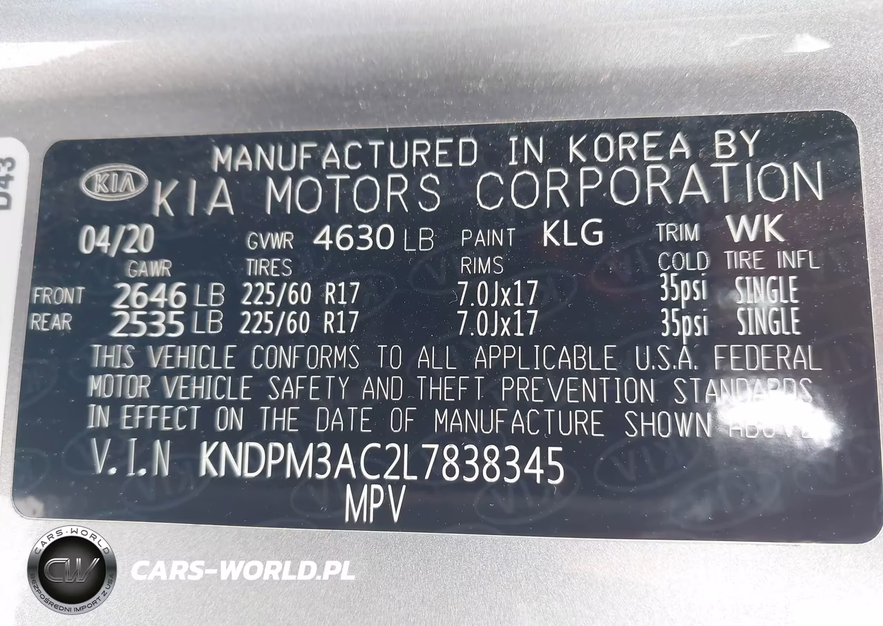 2020 Kia Sportage Lx VIN:KNDPM3AC2L7838345 - 9