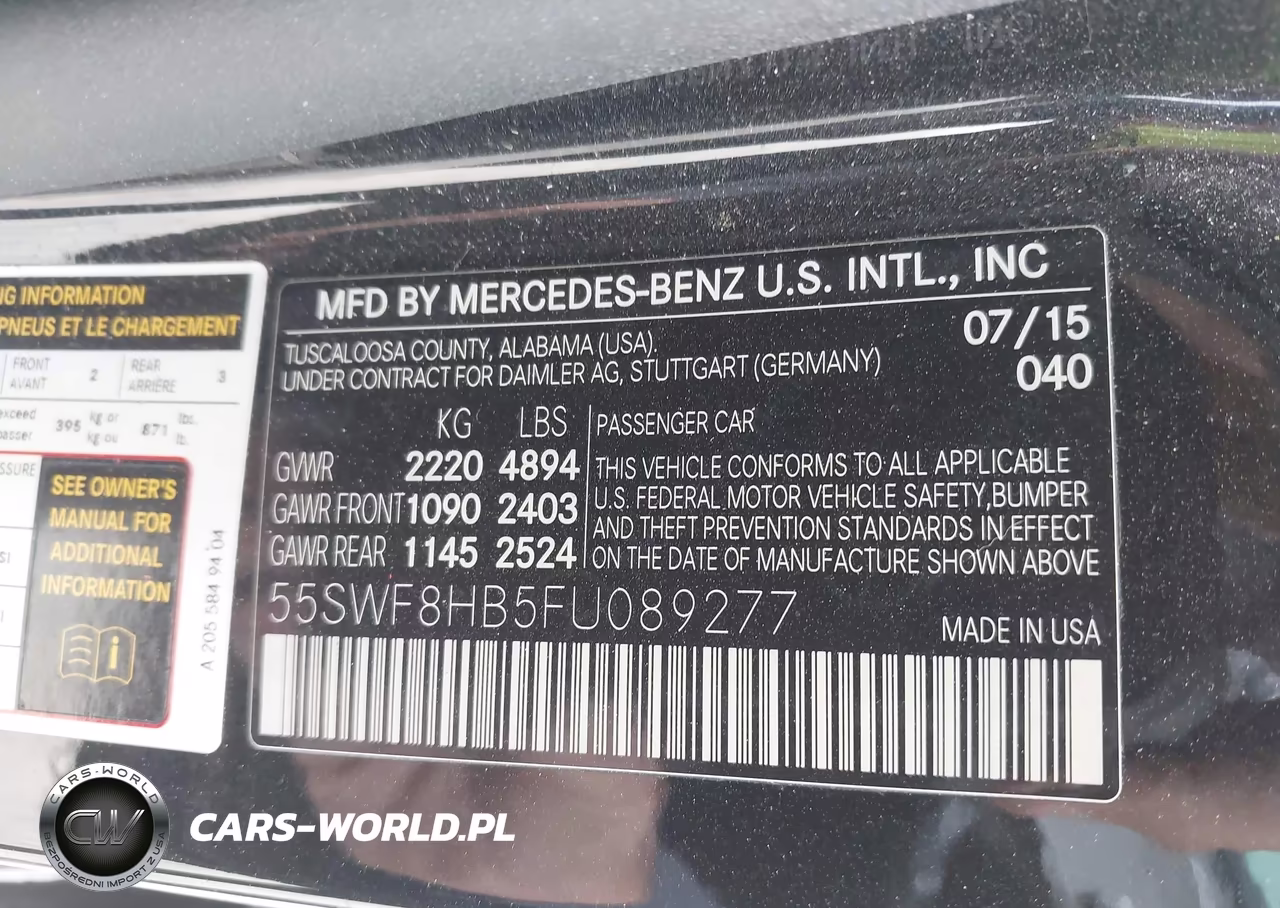 2015 Mercedes-Benz C 63 Amg S VIN:55SWF8HB5FU089277 - 9