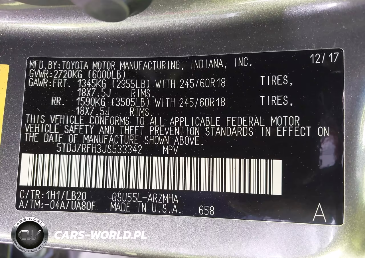 2018 Toyota Highlander Xle VIN:5TDJZRFH3JS533342 - 9