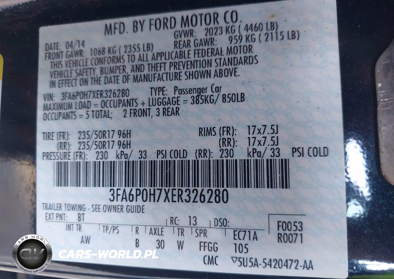 2014 Ford Fusion Se VIN:3FA6P0H7XER326280 - 9