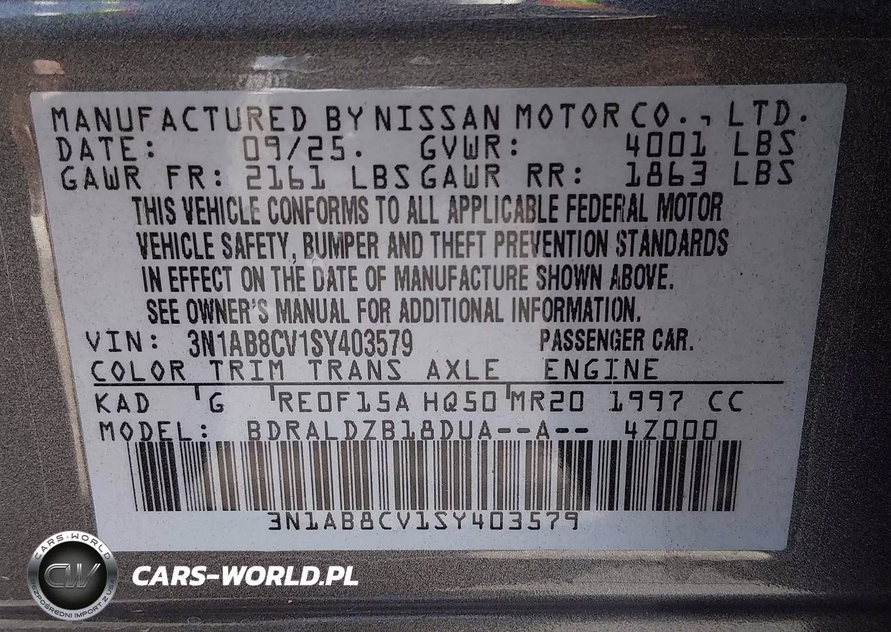 2025 Nissan Sentra Sv VIN:3N1AB8CV1SY403579 - 9