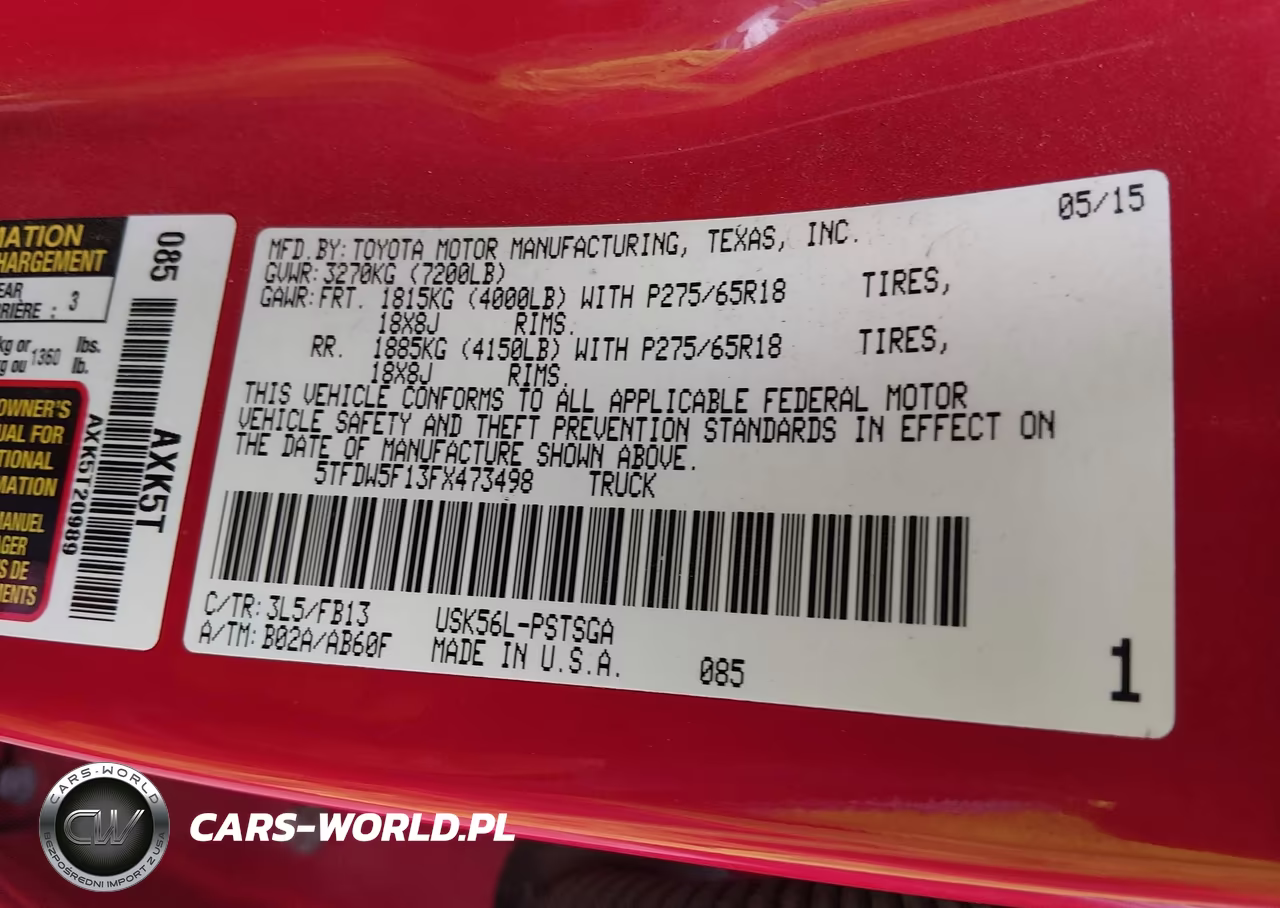 2015 Toyota Tundra Sr5 5.7L V8 VIN:5TFDW5F13FX473498 - 9