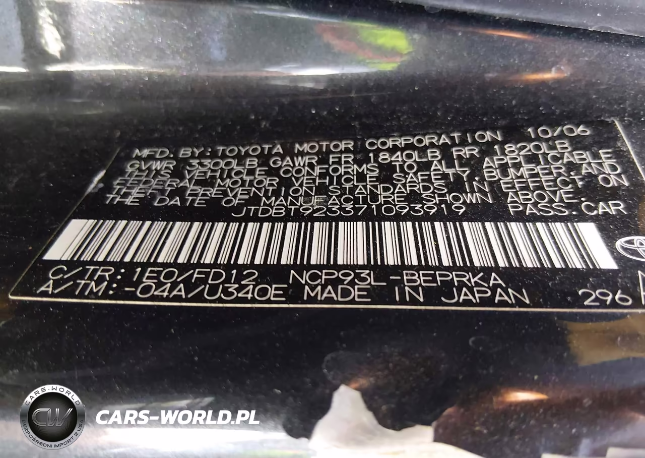 2007 Toyota Yaris VIN:JTDBT923371093919 - 9