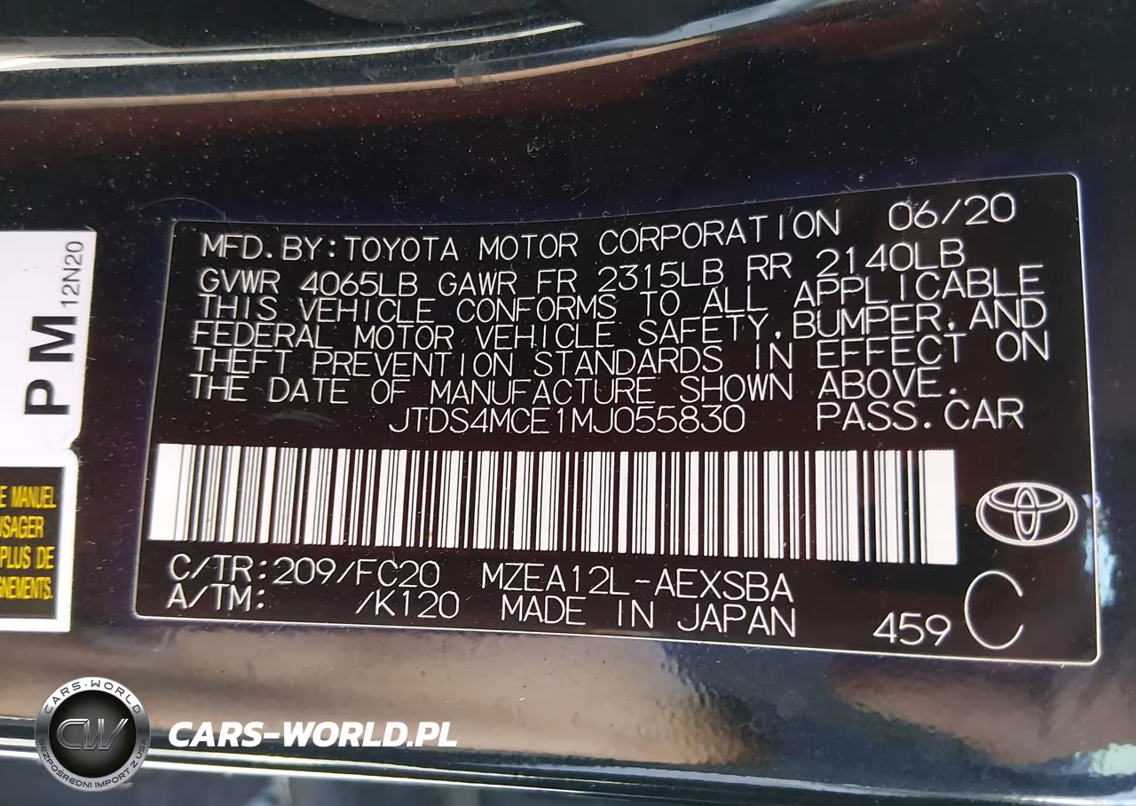 2021 Toyota Corolla Se VIN:JTDS4MCE1MJ055830 - 9
