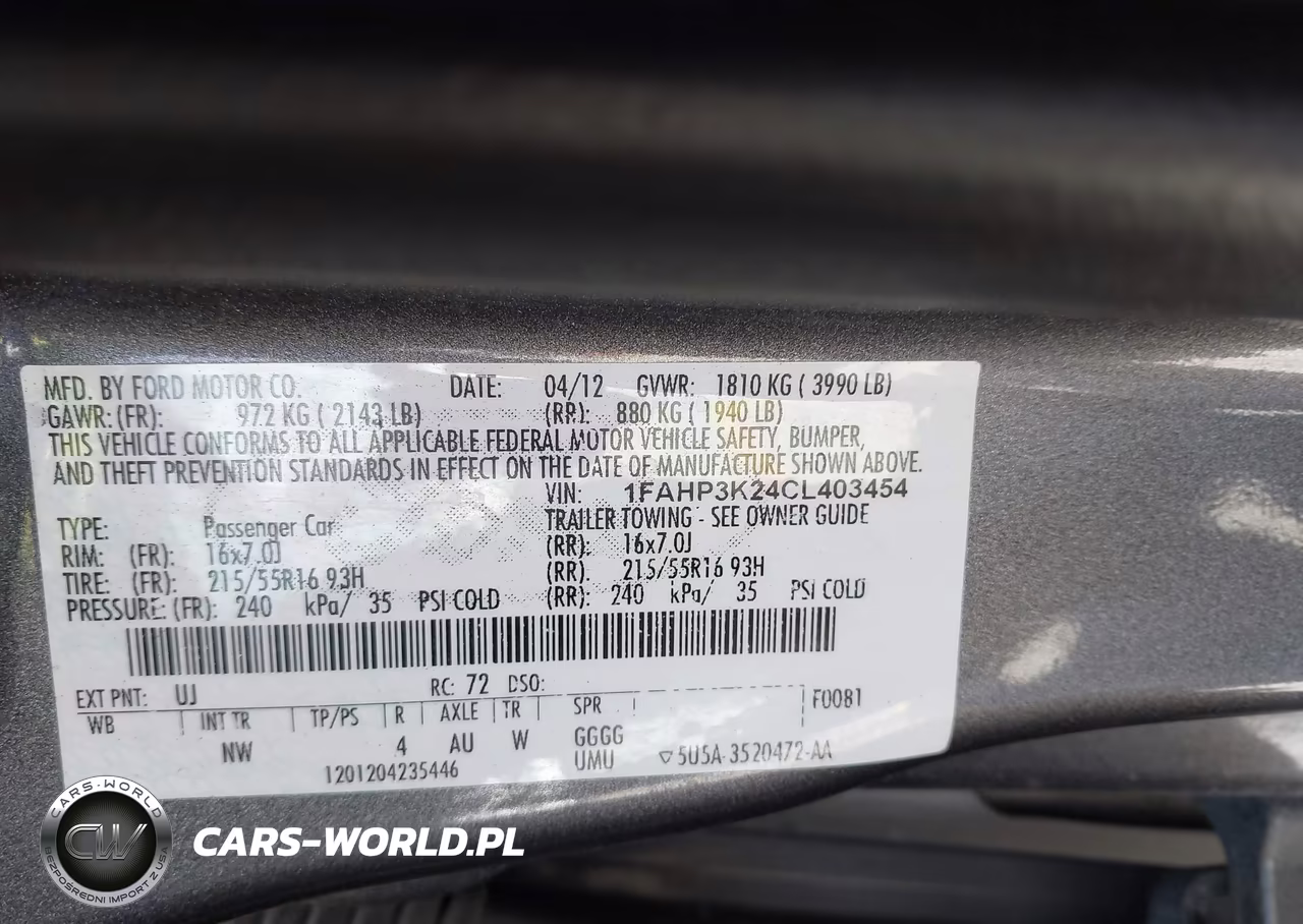 2012 Ford Focus Se VIN:1FAHP3K24CL403454 - 9