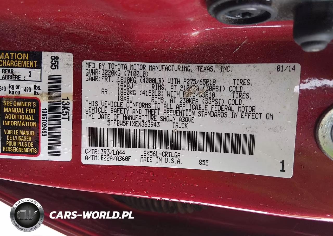 2014 Toyota Tundra Limited 5.7L V8 VIN:5TFBW5F1XEX363943 - 9