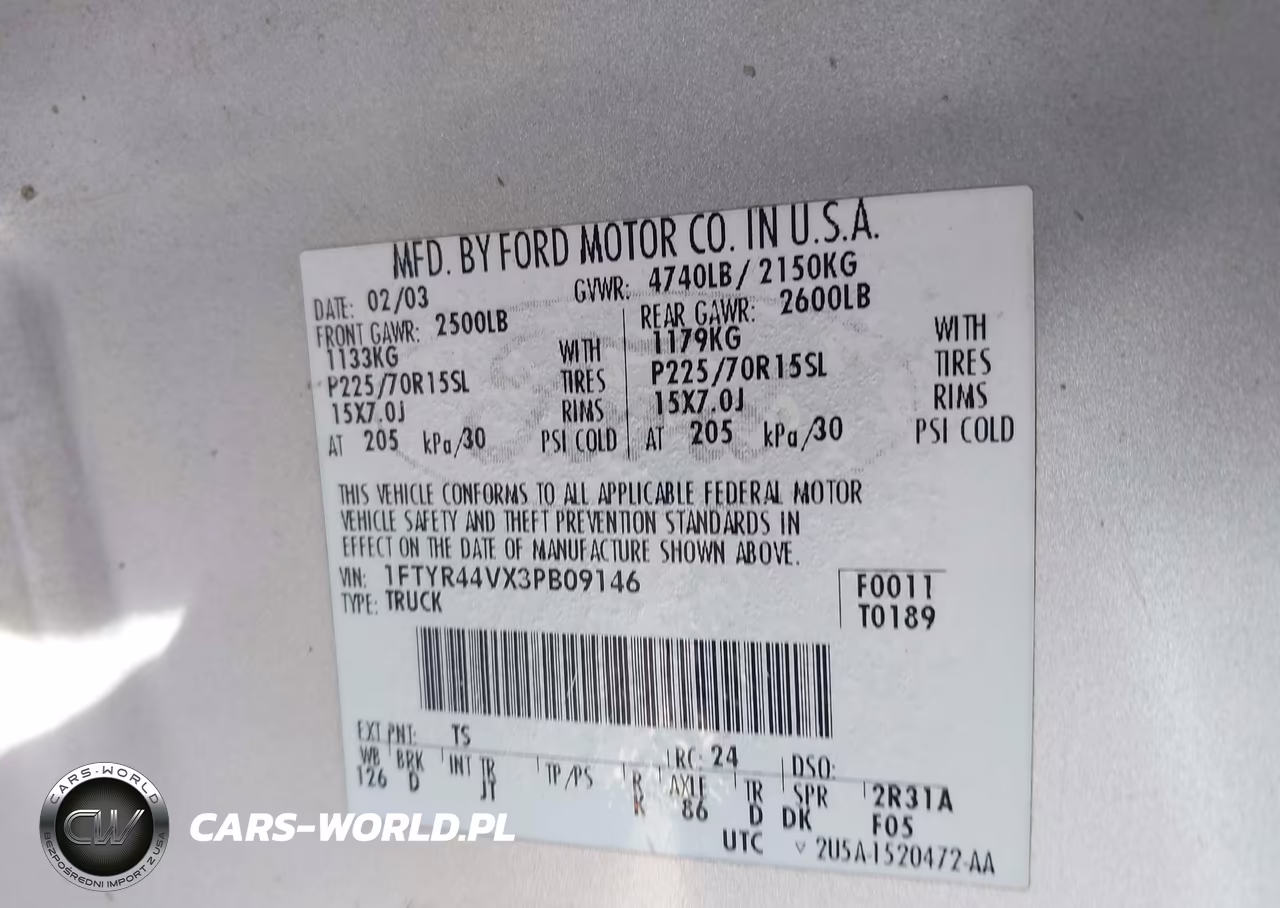 2003 Ford Ranger Edge-Tremor-Xlt VIN:1FTYR44VX3PB09146 - 9