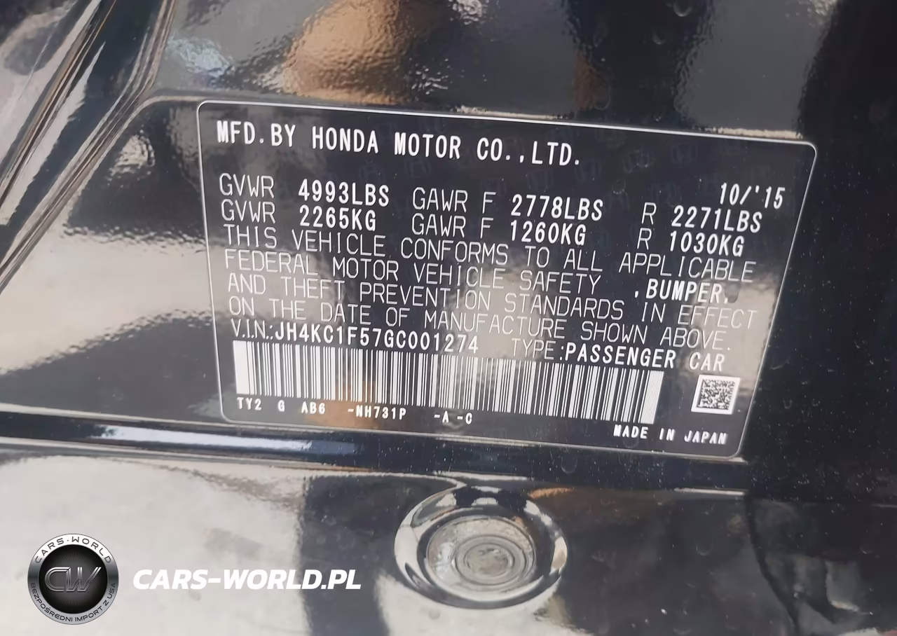 2016 Acura Rlx Technology Package VIN:JH4KC1F57GC001274 - 9