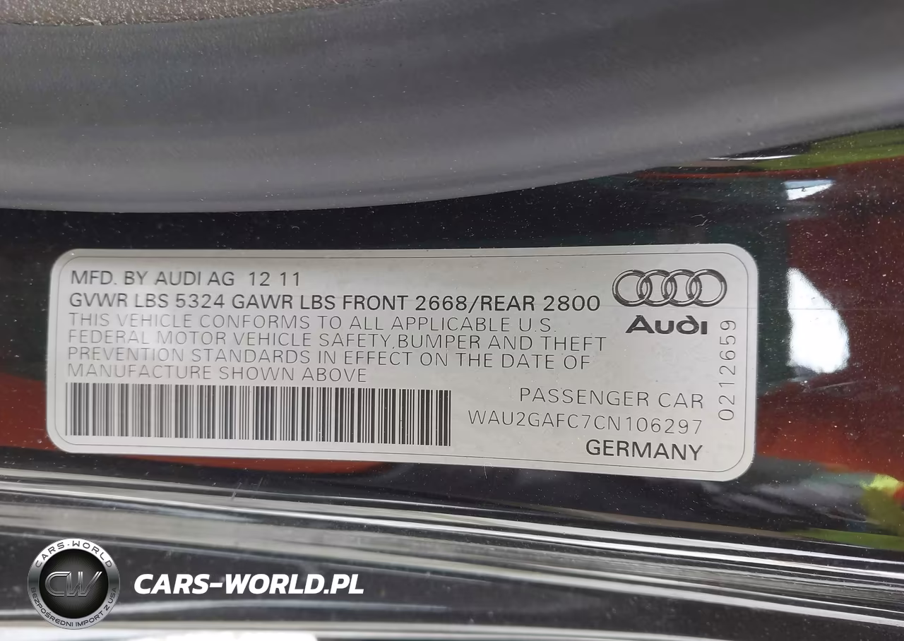 2012 Audi A7 Premium VIN:WAU2GAFC7CN106297 - 9